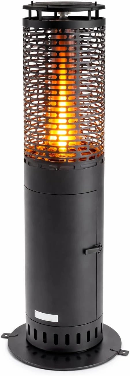 Chemin¨¦e Ext¨¦rieure ¨¤ Granul¨¦s 6,86 kW - Design en Acier et Verre - Id¨¦al Pour Jardin - Autonomie 2h
