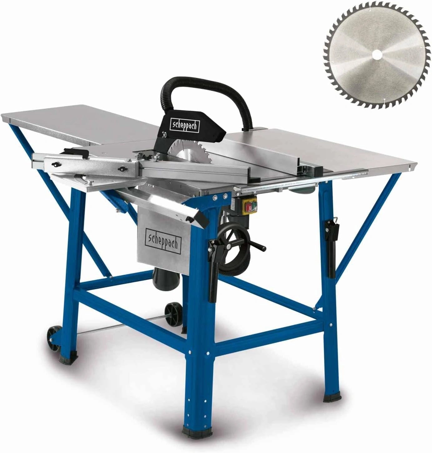 Scheppach Scie sur Table TS310 230V 2200W avec Lame 315mm, Coupe 83mm, ¨¦largissement, Lame Suppl¨¦mentaire, Rail et Chariot, Inclinaison 45¡ã