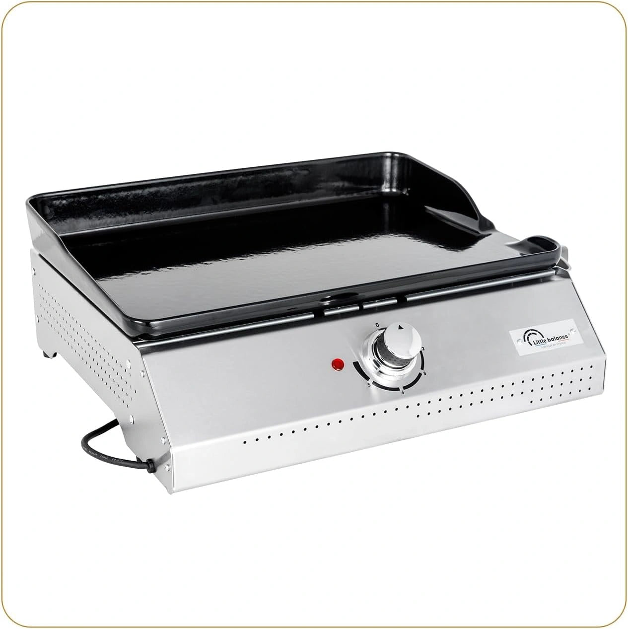 Plancha ¨¦lectrique XL Little Balance 8713, Surface Fonte ¨¦maill¨¦e, 2150W, Fabriqu¨¦e en France, Inox