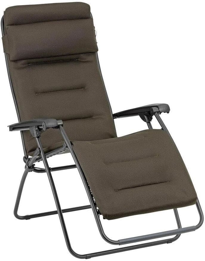 Chaise Relax Lafuma Mobilier Z¨¦ro Gravit¨¦ Matelass¨¦e - RSX Clip, Fabrication Fran?aise, 5 Ans de Garantie, Marron