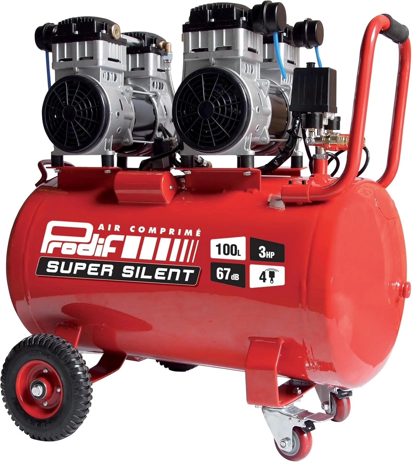 Compresseur Silencieux 100L 3CV 230V 8 Bar pour Atelier - Mod¨¨le PRODIF