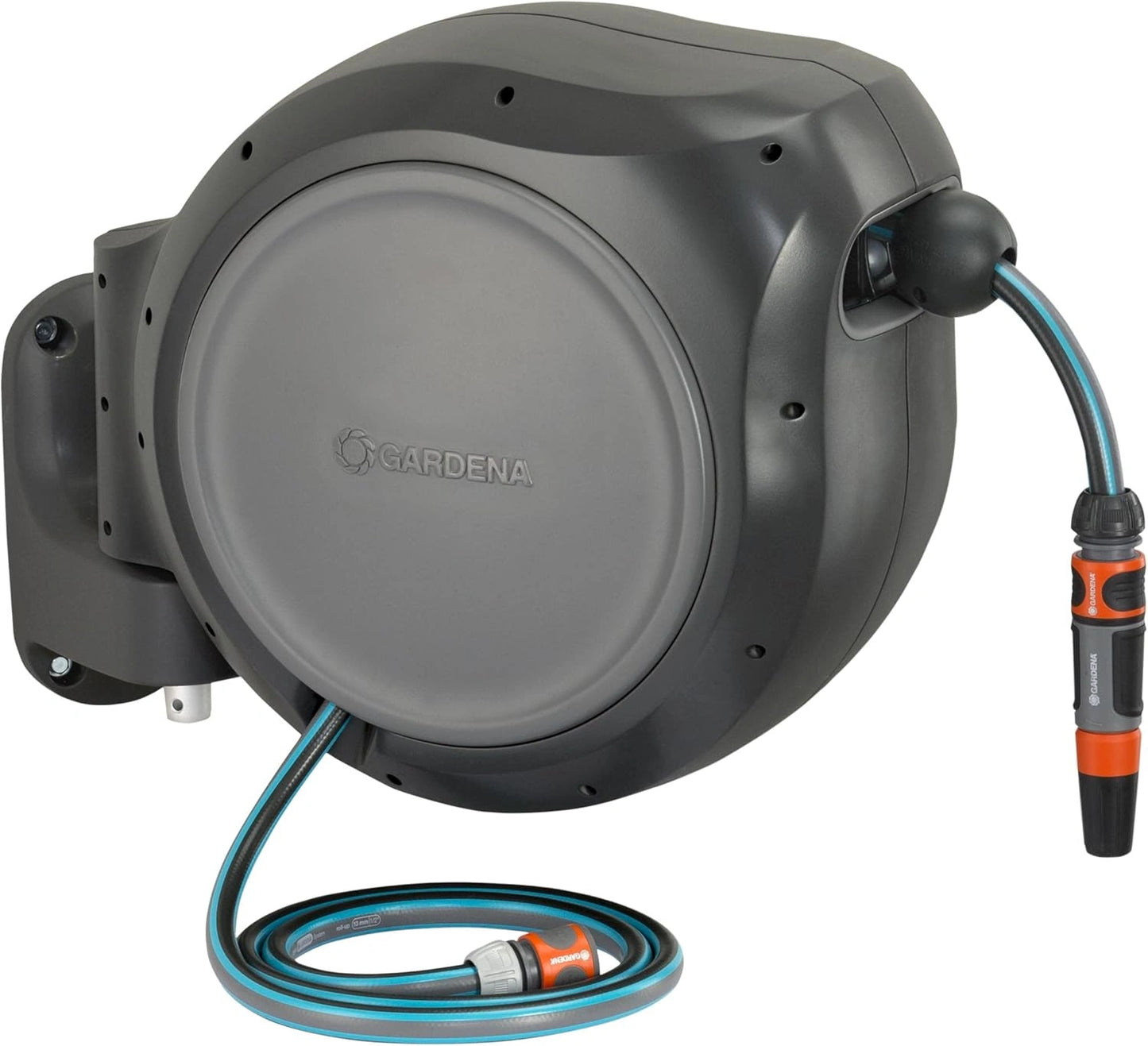 Enrouleur Automatique de Tuyau d'Arrosage 20m GARDENA, Fixation Murale avec Pivot 180¡ã, Syst¨¨me de Verrouillage