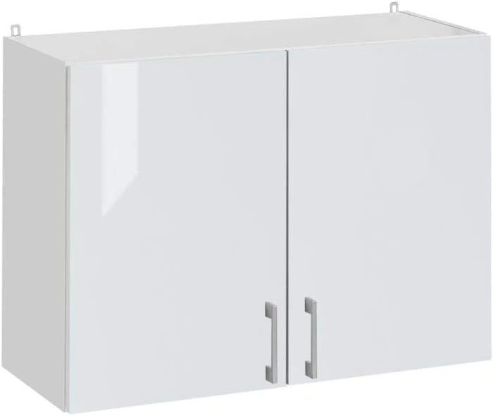 Armoire de Cuisine Murale 60 cm Blanc Brillant avec ¨¦tag¨¨re Int¨¦gr¨¦e