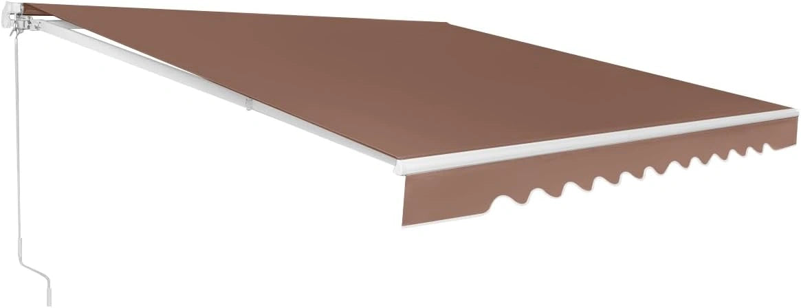 Auvent R¨¦tractable Manuel 3x2,5M, Tissu Anti-UV ¨¦tanche, Structure en Aluminium, Terrasse et Jardin (Brun)