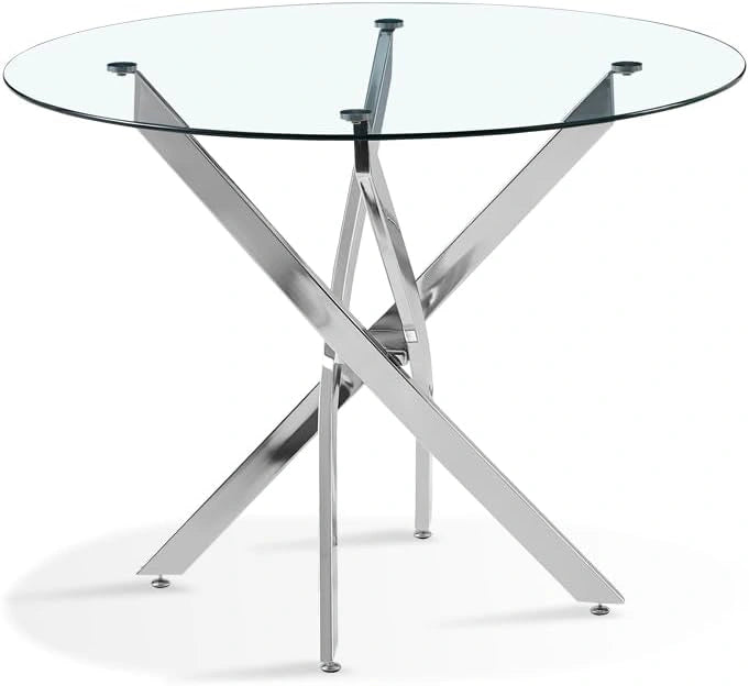 Table ¨¤ Manger Ronde en Verre 100 cm Design Moderne - Orion