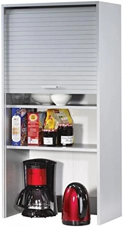 SIMMOB Armoire de Cuisine Murale en Aluminium avec 3 ¨¦tag¨¨res, 60 x 123,6 x 35 cm