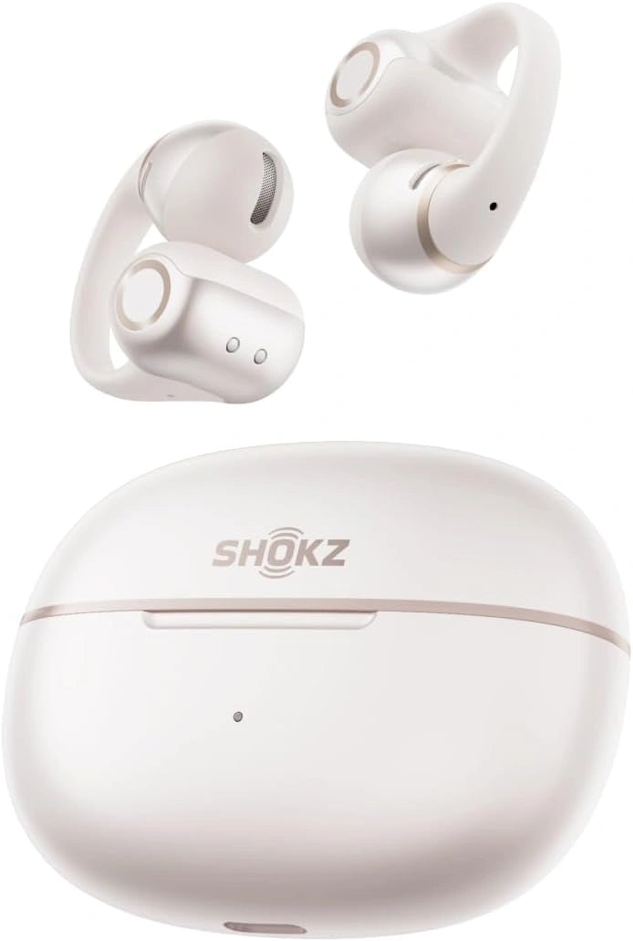 SHOKZ OpenDots 2 ¨¦couteurs Libres, Bluetooth 6.1, Audio Dolby, 40h Autonomie, Appels Anti-Bruit IA, IP57, Charge Rapide Sans Fil, Blanc