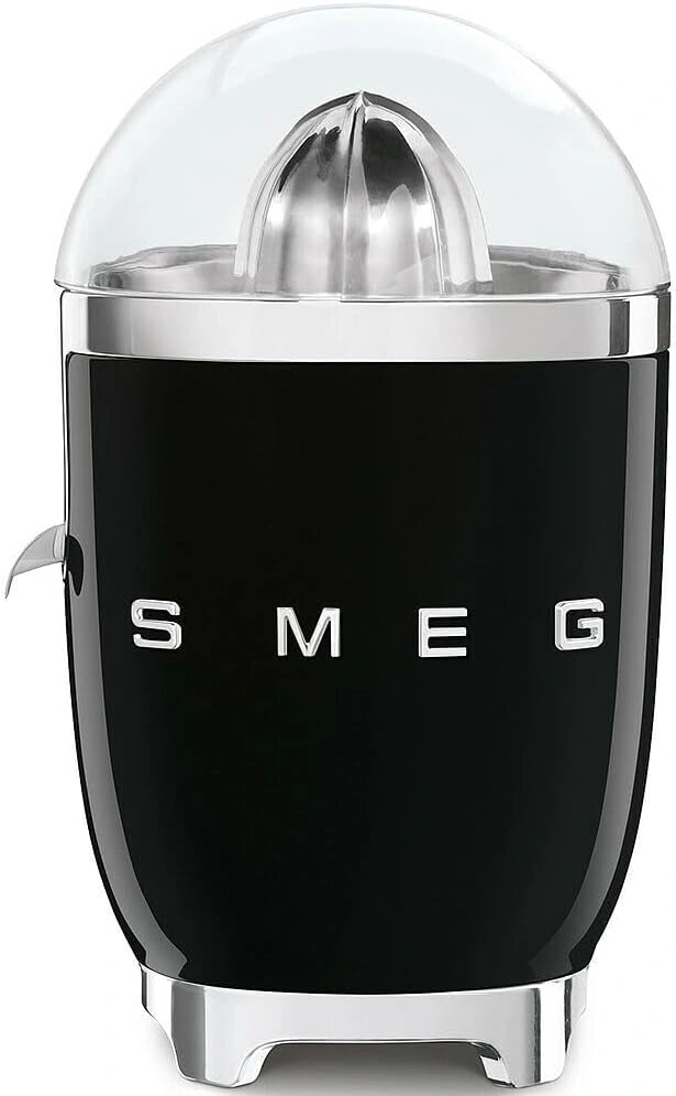 Smeg Presse-Agrumes ¨¦lectrique CJF11BLEU avec Bec Anti-Goutte, Fonctionnement Automatique, Base Antid¨¦rapante, Puissance 70W, Noir