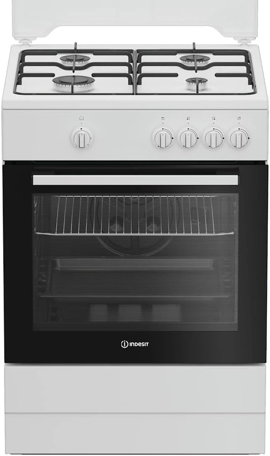 Cuisini¨¨re ¨¤ Gaz 60cm avec 4 Feux, S¨¦curit¨¦, Blanche