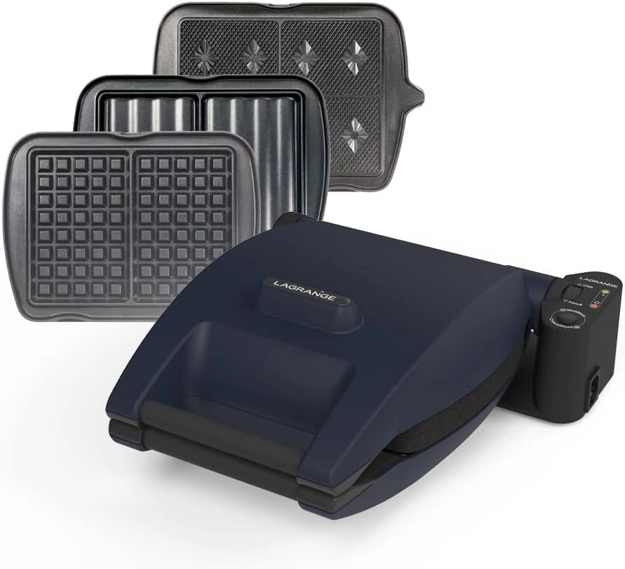 Gaufrier Multifonction LAGRANGE 1200W avec Plaques Interchangeables, Fabrication Fran?aise