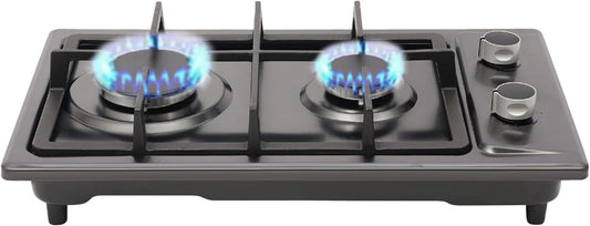 R¨¦chaud ¨¤ gaz portable 2 feux avec r¨¦gulation de pression et accessoires, id¨¦al pour le camping