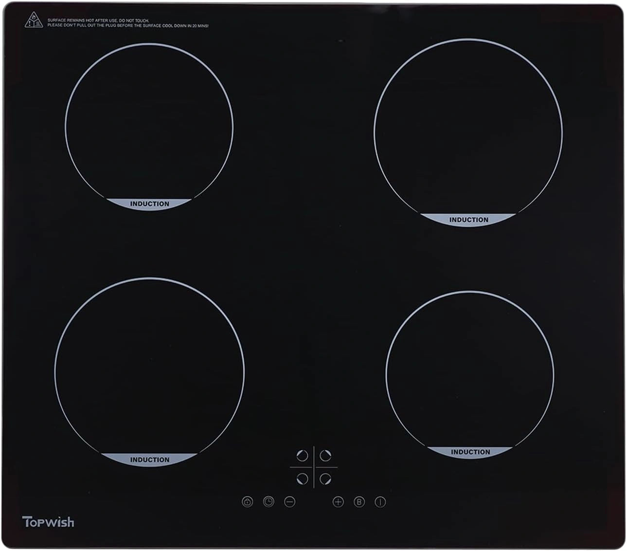 Plaque ¨¤ Induction Topwish 4 Zones, S¨¦curit¨¦ Enfant, Fonction Boost, 7200W, 60cm