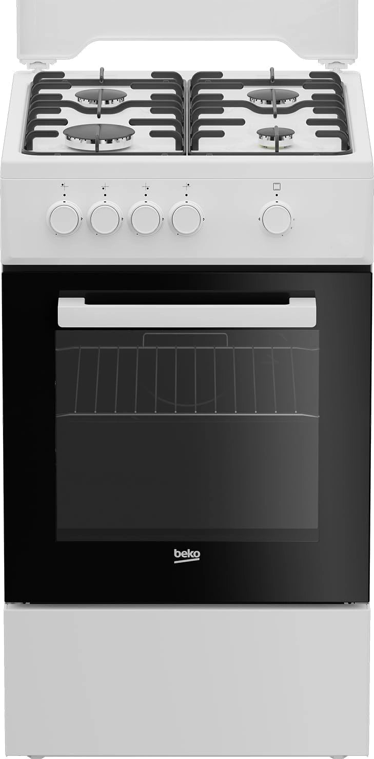 Cuisini¨¨re ¨¤ Gaz Beko FSG522DWC Noir et Blanc