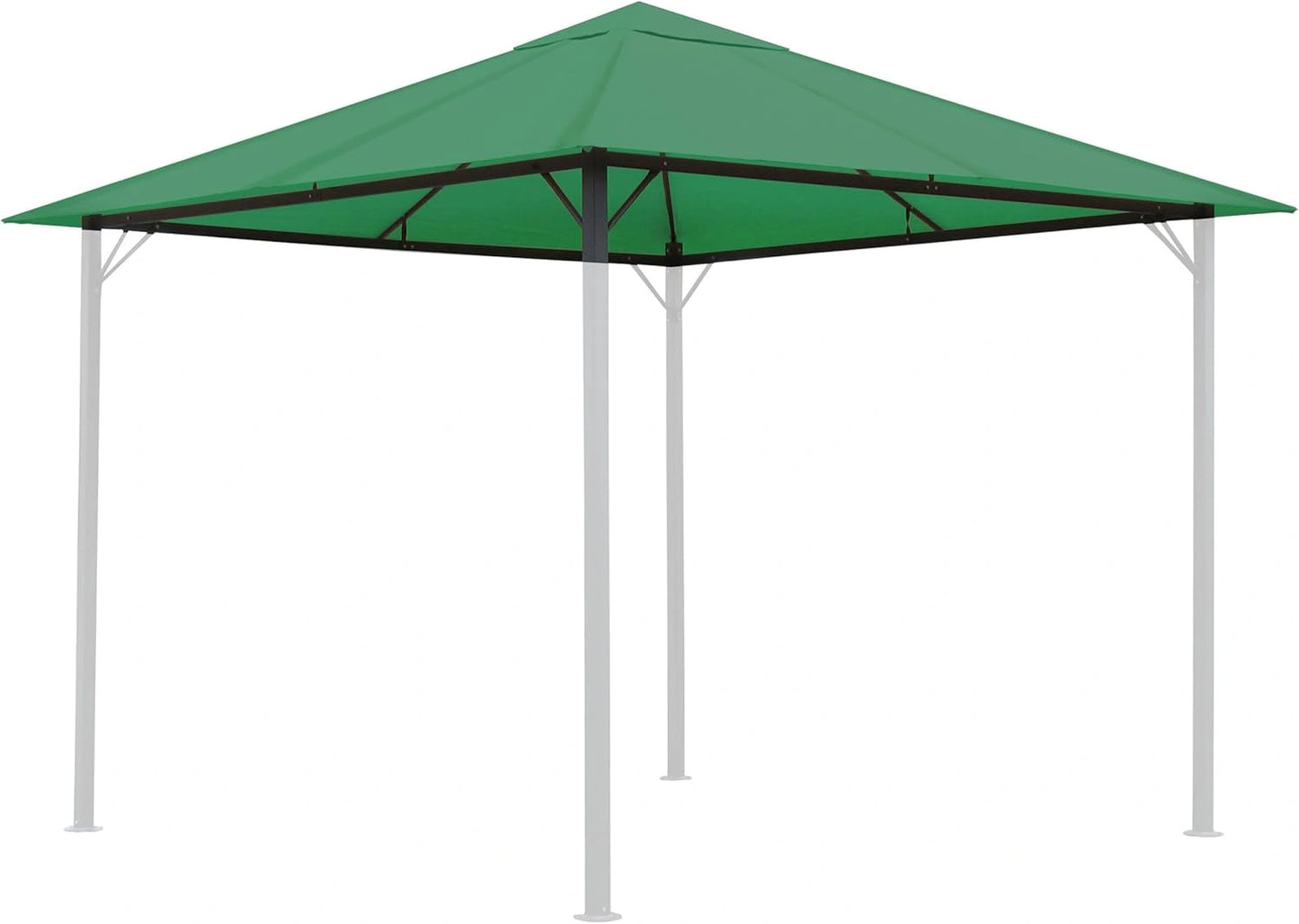 Pavillon de Jardin Quikk Star avec Toit Vert Vieilli 3x3m, 250g/m2
