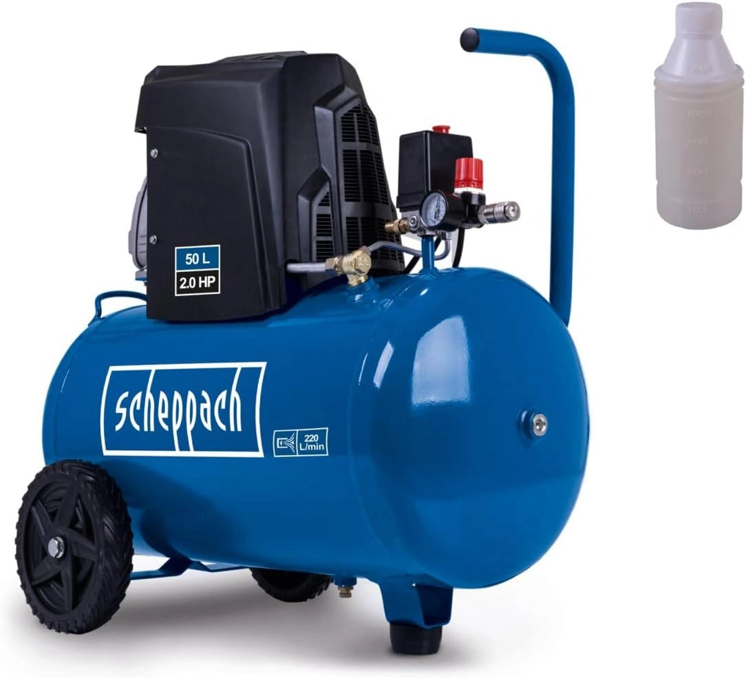 Compresseur d'air 1500W Scheppach HC65, 50L, 220 L/min, 10 bar, Manom¨¨tre int¨¦gr¨¦