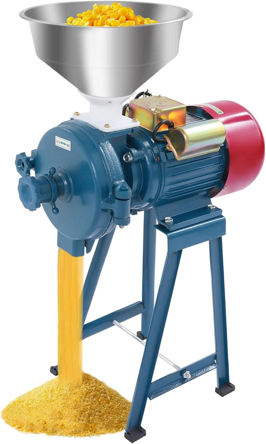 Broyeur ¨¦lectrique 2200W pour C¨¦r¨¦ales et Grains, Haute Performance 54kg/h avec Entonnoir en Acier, 220V Prise EU