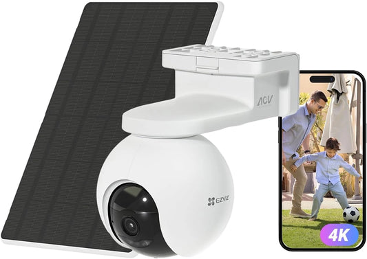 Cam¨¦ra de Surveillance Ext¨¦rieure 4K WiFi EZVIZ avec Panneau Solaire, D¨¦tection Intelligente et Rotation 360¡ã