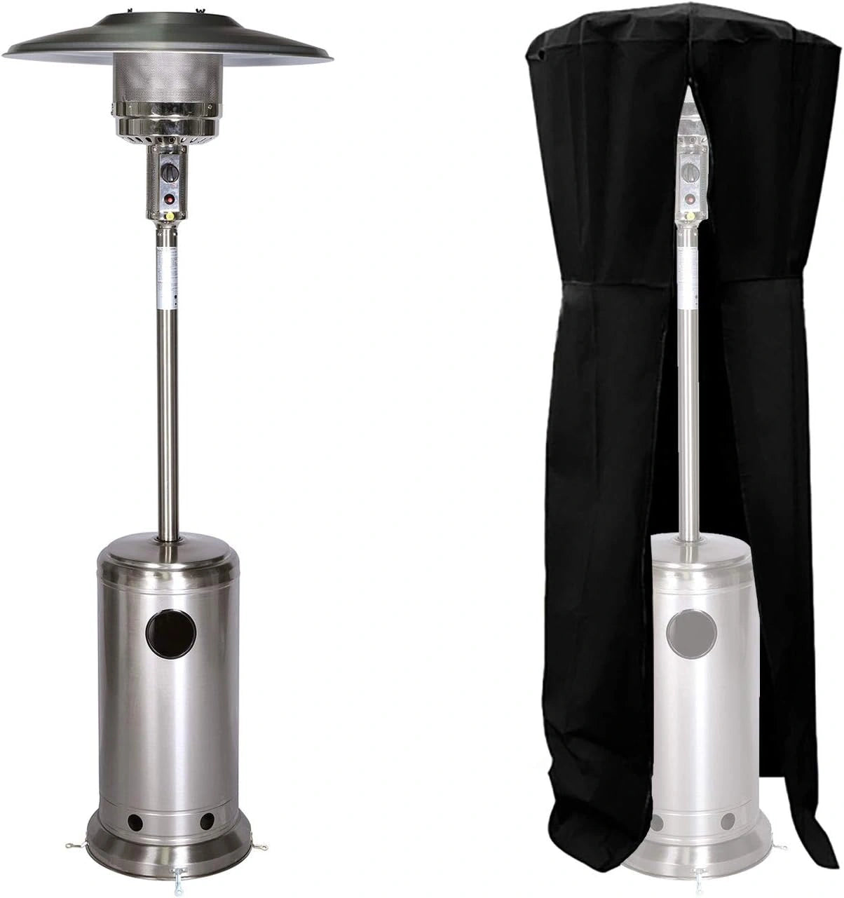 Chauffage d'ext¨¦rieur au gaz inox OSLO avec housse de protection