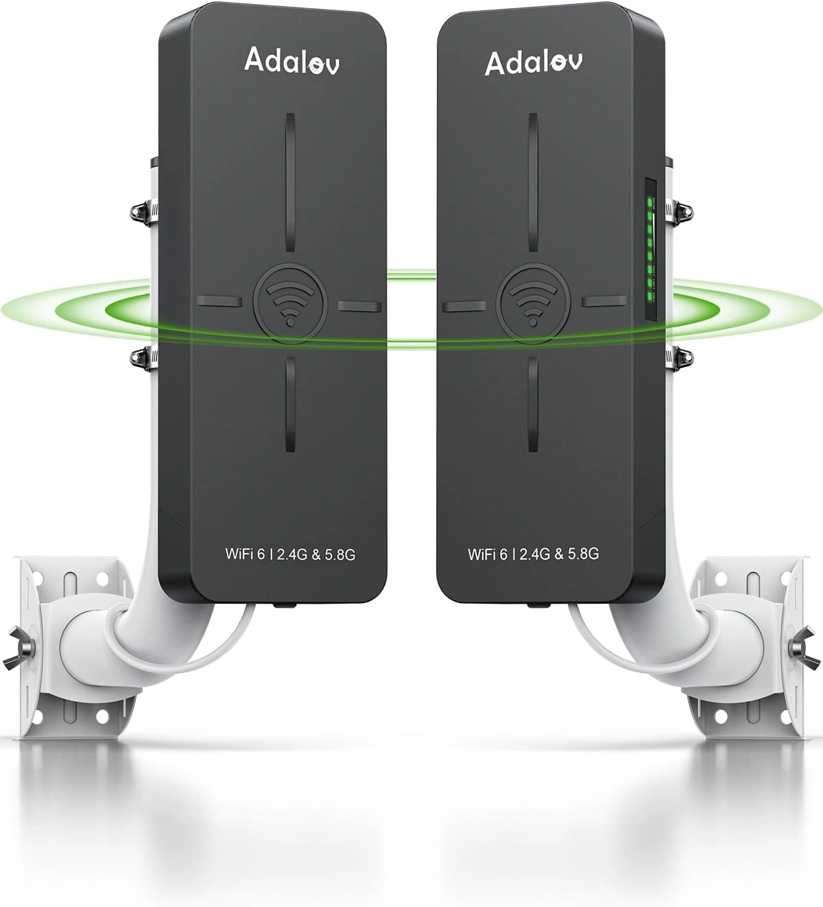 AdaLov WiFi 6 Extenseur Ext¨¦rieur CPE882 - Pont Sans Fil Gigabit 2,4/5,8 GHz, Port¨¦e 5km, ¨¦tanche IP65 pour Cam¨¦ra IP et Zones Rurales, Alimentation PoE/12V DC
