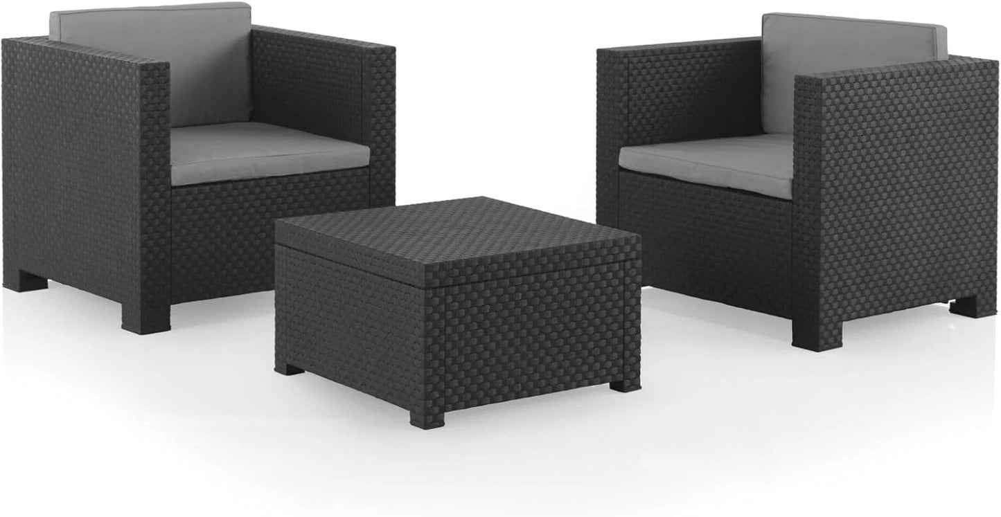 Ensemble de jardin Diva en graphite avec t¨ºte de couleur