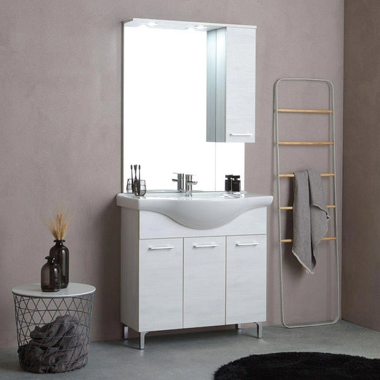 Ensemble de Meubles de Salle de Bains 85 cm en Ch¨ºne Blanc
