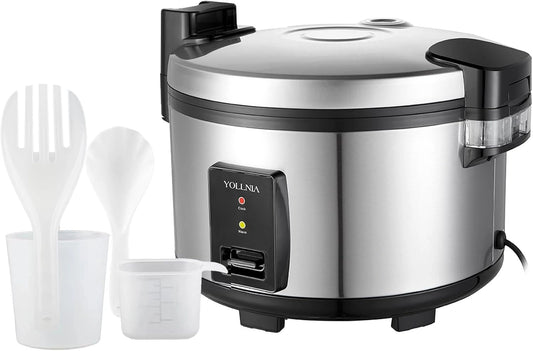 Cuit-riz 23L Grande Capacit¨¦ pour 50-80 Personnes, Fonction Maintien au Chaud, 2500W, Bol Amovible Antiadh¨¦sif