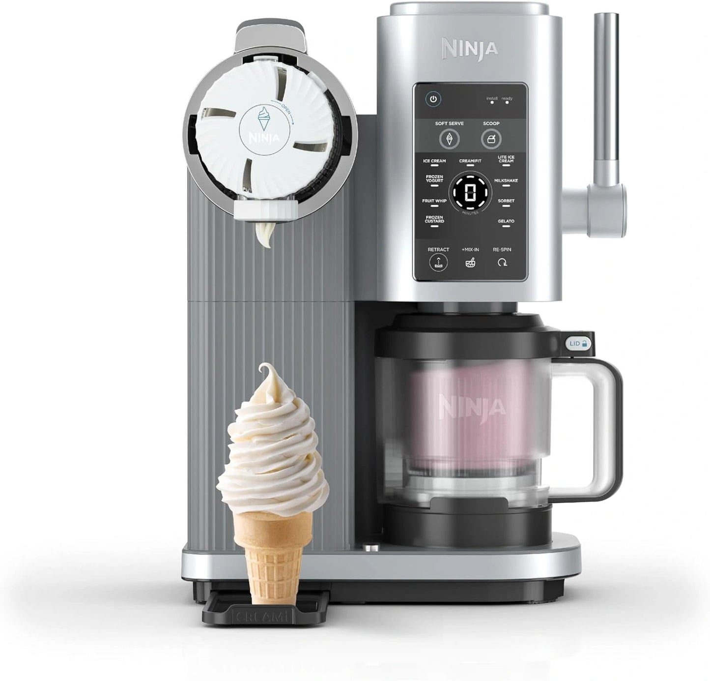 Machine ¨¤ Glace et Sorbeti¨¨re NINJA CREAMi, 13 Programmes, Gris Platine, Accessoires Lavables
