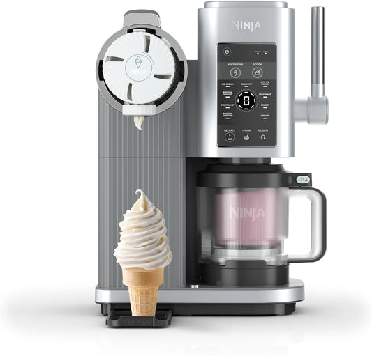 Machine ¨¤ Glace et Sorbeti¨¨re NINJA CREAMi, 13 Programmes, Gris Platine, Accessoires Lavables