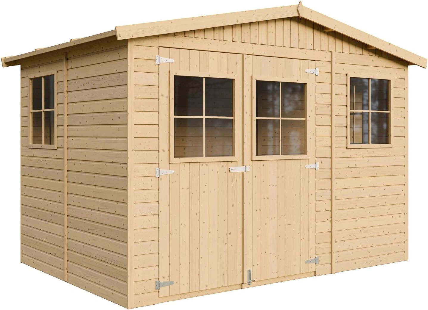 Cabane de Jardin en Bois avec Fen¨ºtres - Espace de Rangement 6 m2 pour Outils et V¨¦los - H226x324x216 cm - Timbela M334