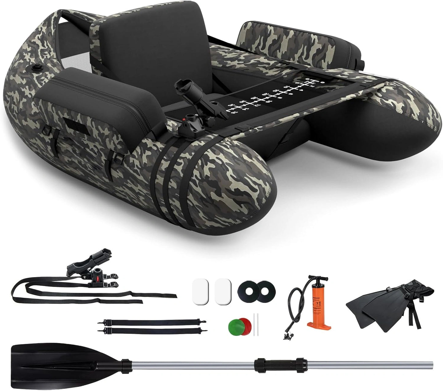 COSTWAY Bateau de P¨ºche Gonflable avec Accessoires Complets, Charge Maximale 150 KG