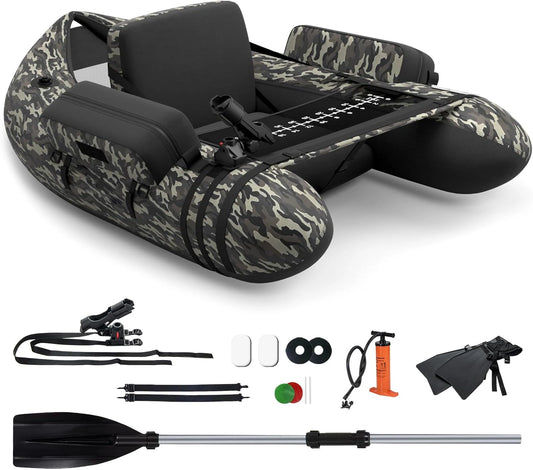 COSTWAY Bateau de P¨ºche Gonflable avec Accessoires Complets, Charge Maximale 150 KG