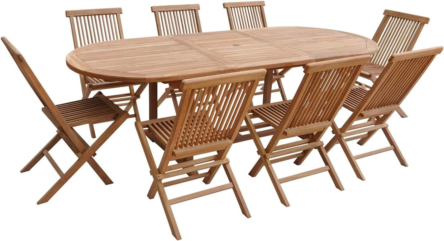 Salon de Jardin Extensible en Teck pour 8 Personnes - Mod¨¨le Lombok