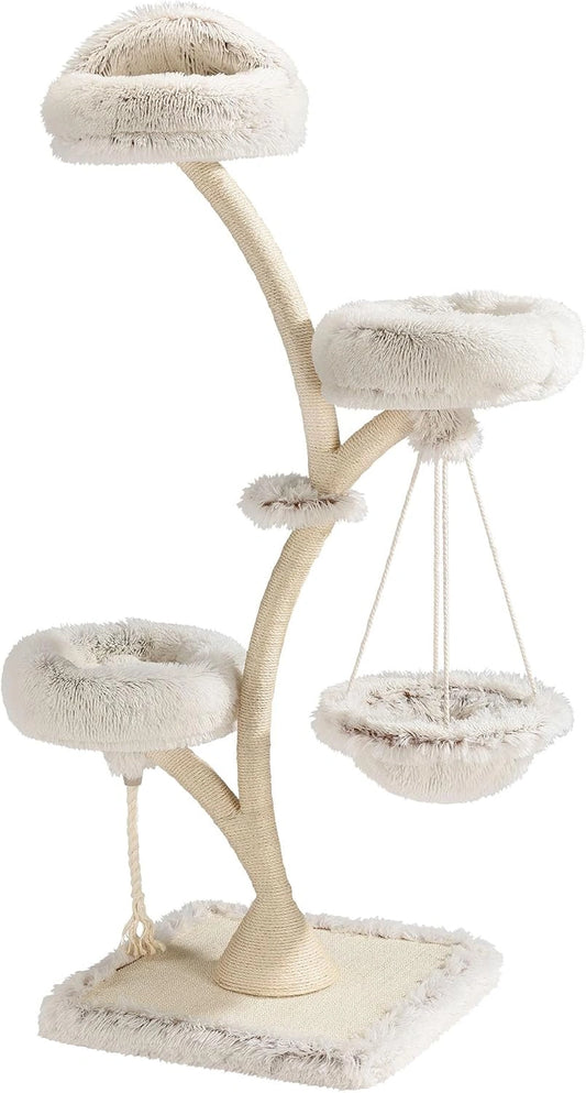 Fudajo Arbre ¨¤ Chat Design Beige 169 cm avec Sisal et Peluche