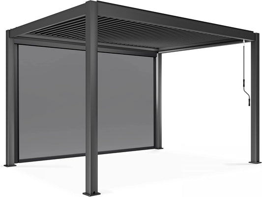 Pergola bioclimatique autoport¨¦e 3x4m avec store int¨¦gr¨¦ - Oviala