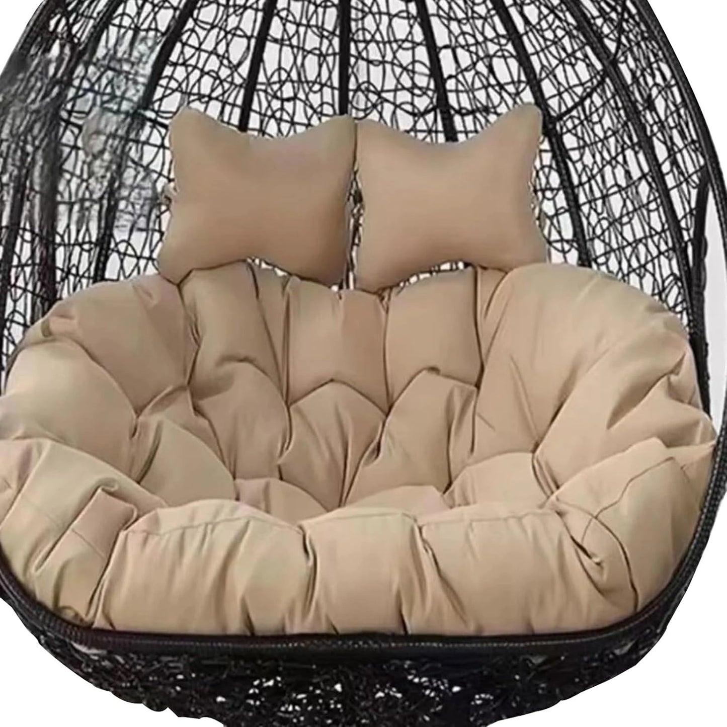 Balancelle ext¨¦rieure double 2 places avec coussin kaki 170 x 120 cm