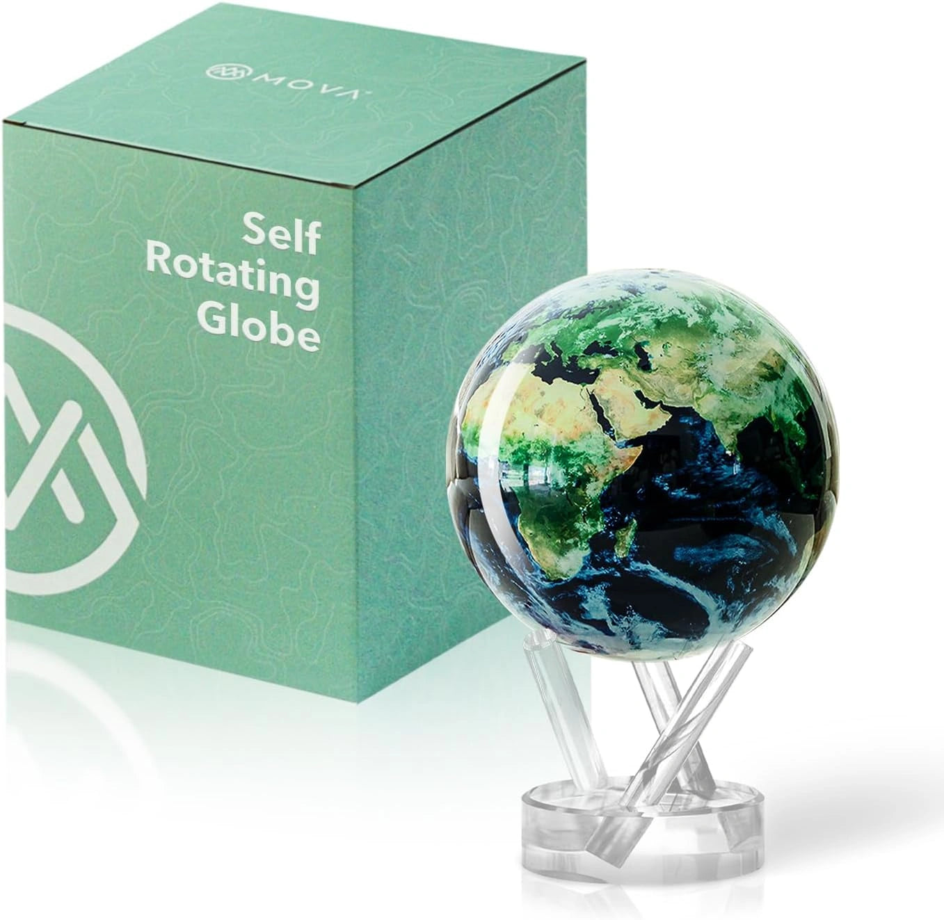 Globe Rotatif MOVA avec Nuages 11,5 cm ¨C D¨¦coration ¨¦cologique et Silencieuse pour Passionn¨¦s de l'Espace