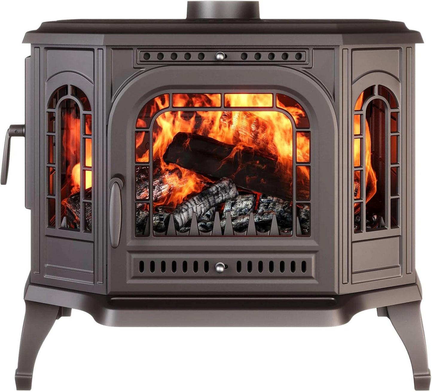 Po¨ºle ¨¤ bois en fonte avec installation libre, 10,5 kW, ouverture r¨¦versible