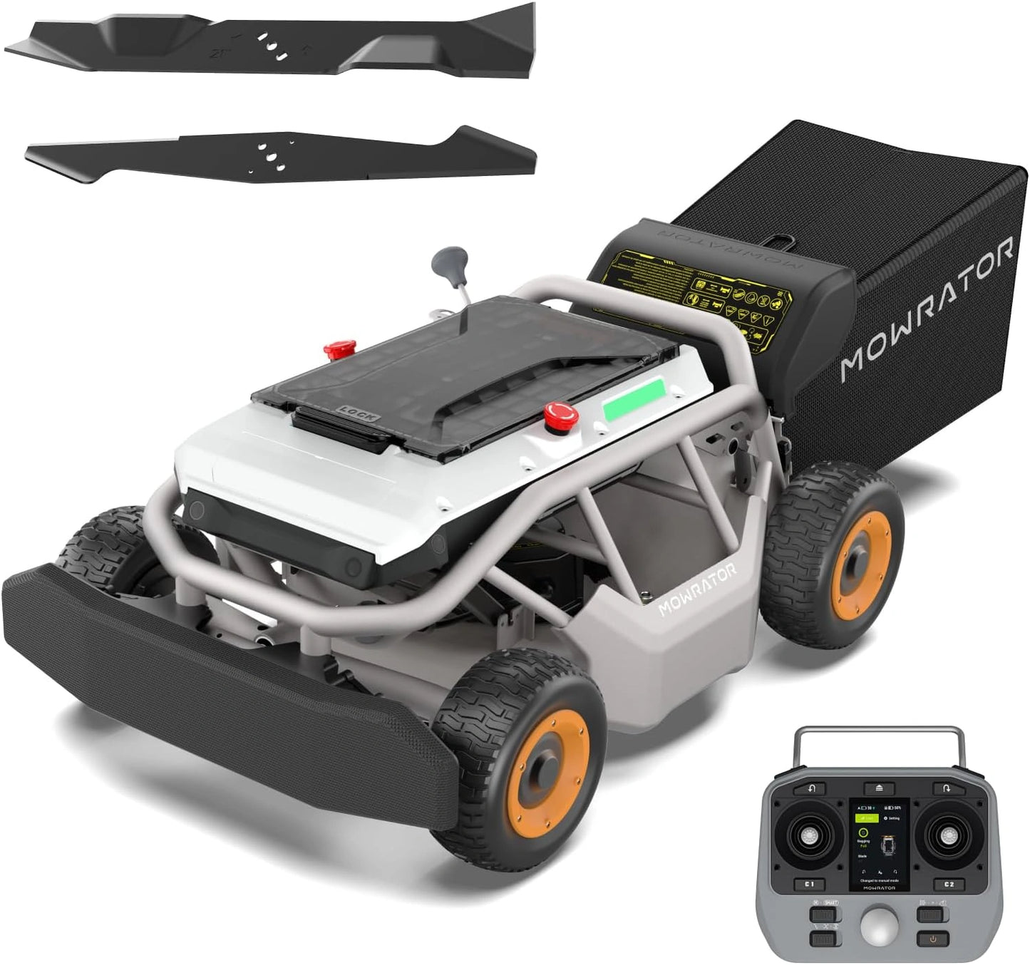 Tondeuse ¨¤ Gazon 4WD Mowrator, Batterie 56 V 12 Ah, Largeur 53 cm, Inclinaison 37¡ã, Hauteur Ajustable 3,8-10,9 cm, Surface Max 3000 m2