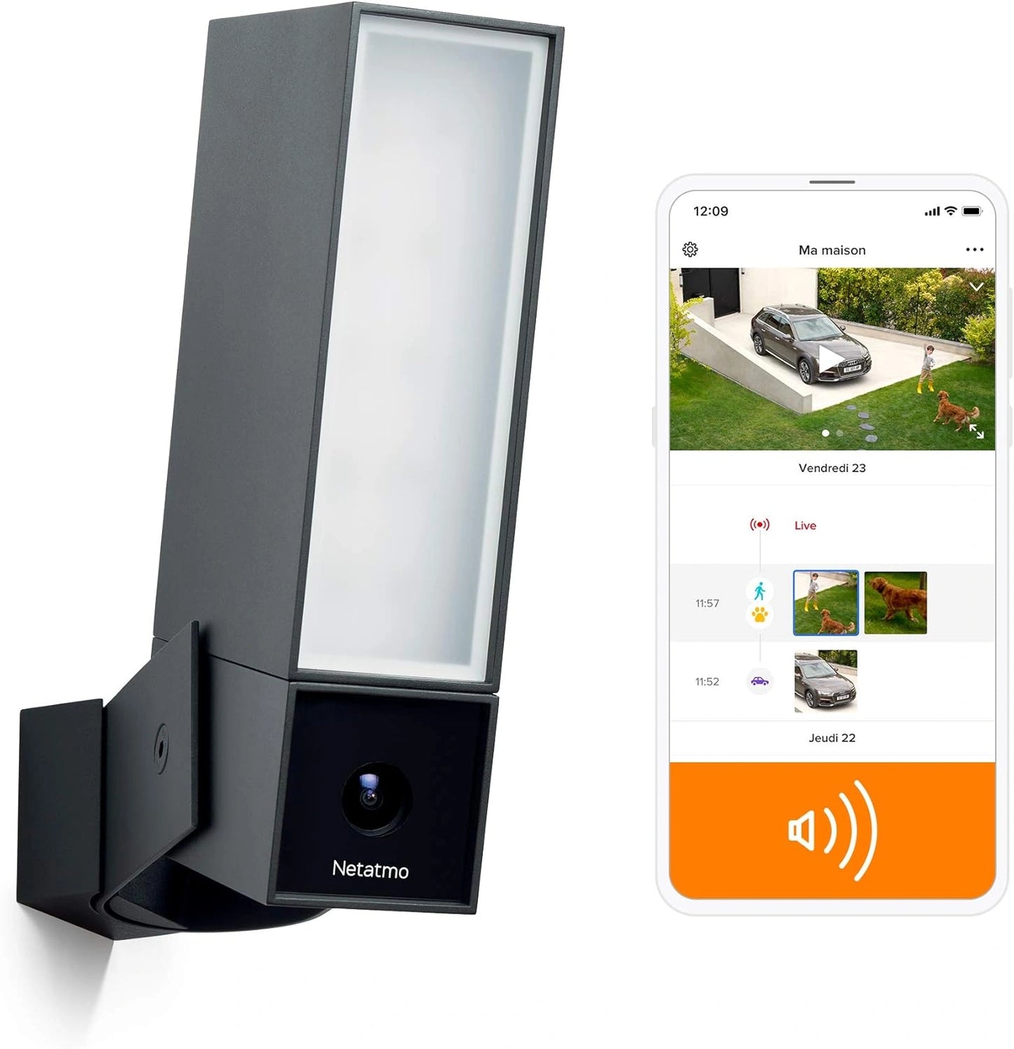 Cam¨¦ra de S¨¦curit¨¦ Intelligente avec Sir¨¨ne - Netatmo - Noir
