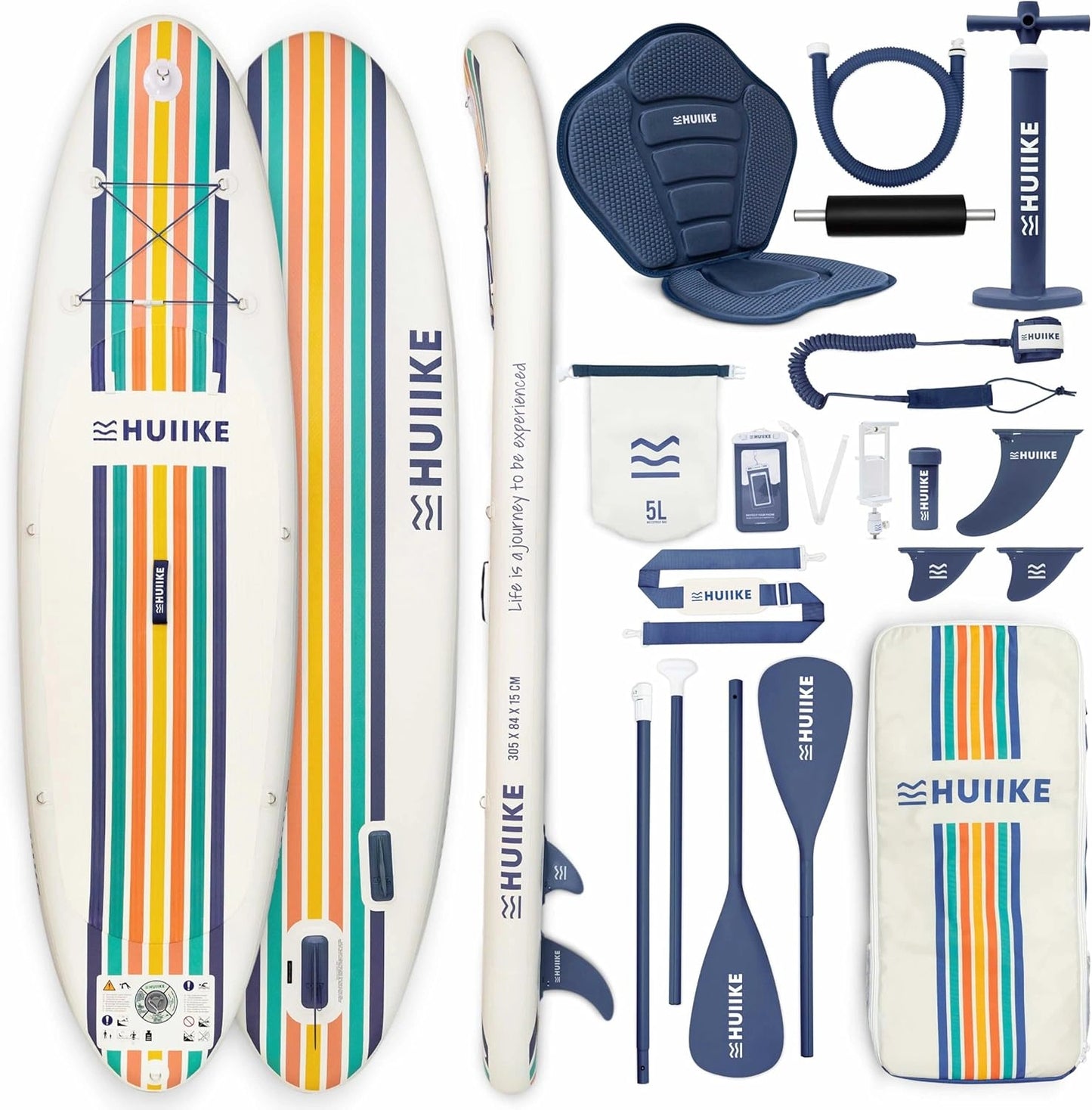 Planche de Paddle Gonflable HUIIKE pour Adultes avec Accessoires, Grande Stabilit¨¦ et Durabilit¨¦