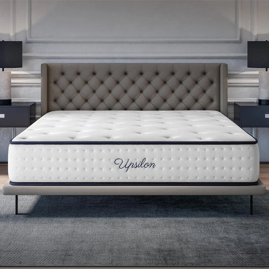 Matelas 160x200 en M¨¦moire de Forme avec Latex Bleu - 30 cm, Confort Ferme, 7 Zones, R¨¦versible